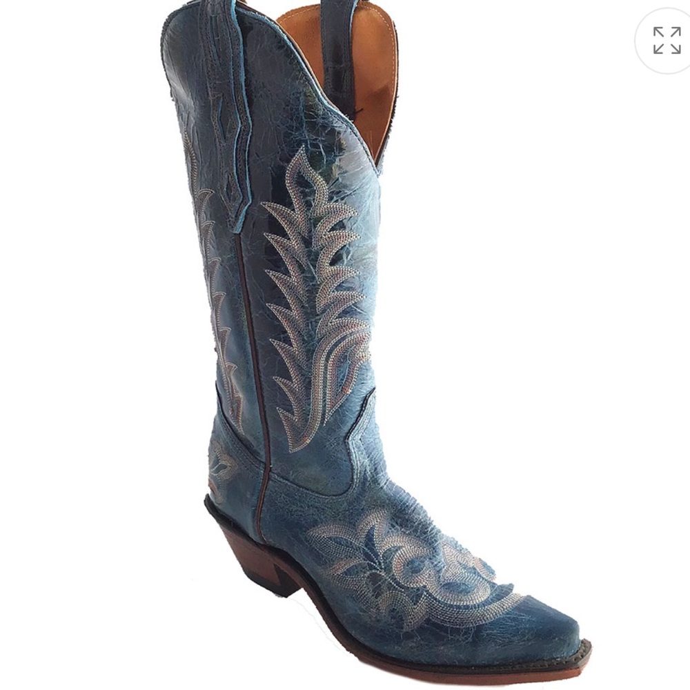 Boulet Women's Cowboy Boots Blue Western size 8 1/2